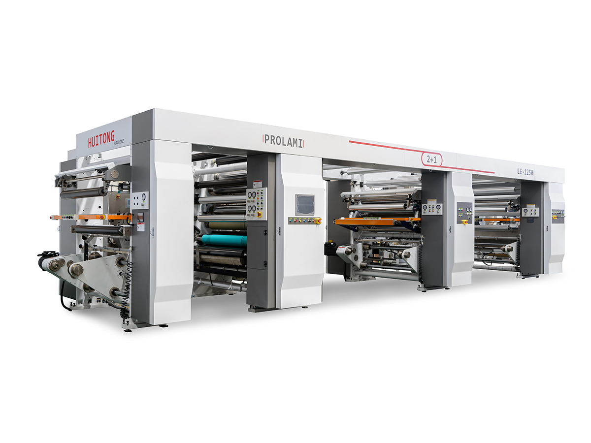 LE 2+1 Solventsiz çift istasyonlu üç katmanlı laminasyon makinesi